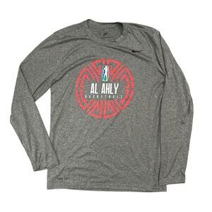 Nike AL AHLY Basketball Shirt Mens Medium Dri Fit Egypt BAL Gray Egyptian